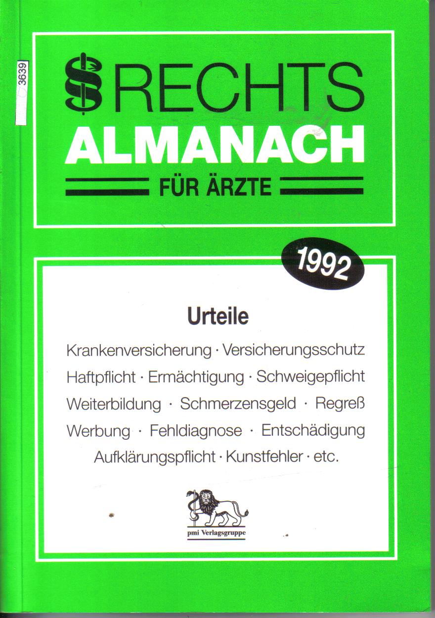 Rechts Almanach fuer Aerzte 1992