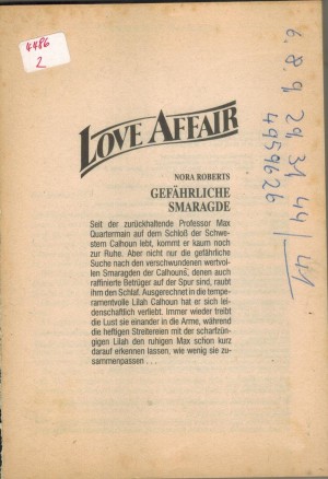 Love Affair Band 314 Gefaehrliche Smaragde Nora Roberts