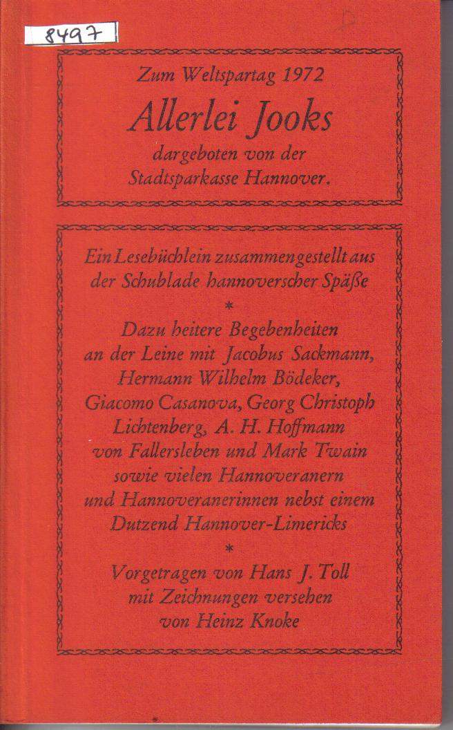 Allerlei Jooks dargeboten von der Stadtsparkasse Hannover